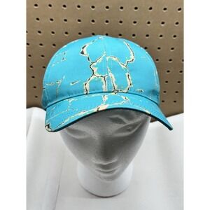 Crazy Train Hat Cap Strap Back Women Teal Print Ponytail